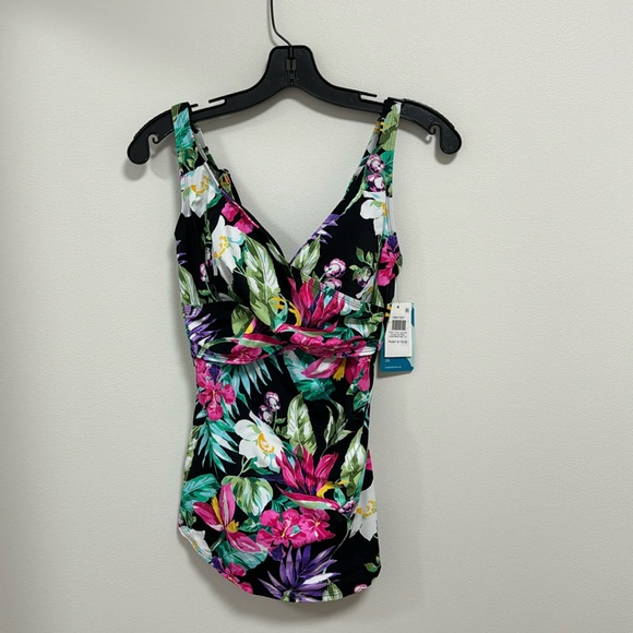 NEW ShapeSolver One Piece Swimsuit Floral US 10 - Picture 1 of 4